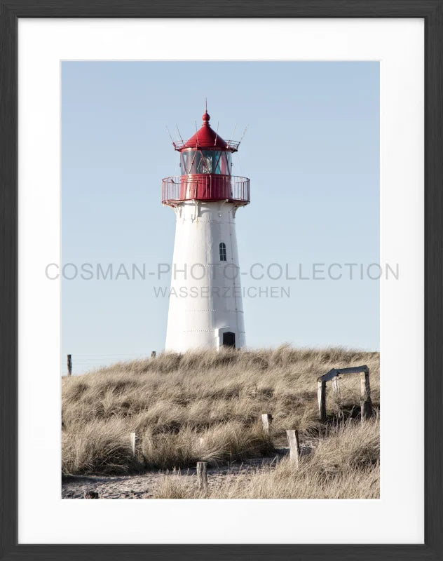 Poster Sylt ’Leuchtturm List’ SY73 - Schwarz matt 1.5cm