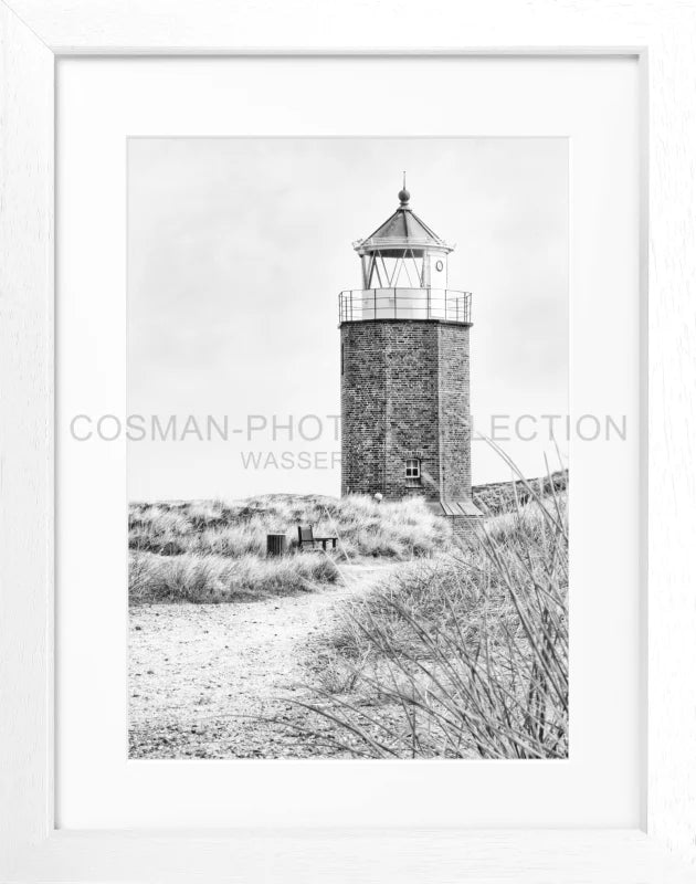 Cosman-Interior Motiv: schwarz/weiss / Grösse: S (25cm x 31cm) / Rahmenfarbe: weiss matt Poster Sylt SY64