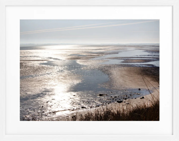 Poster Sylt ’Wattenmeer’ SY81 - Weiss 1.5cm / Motiv: