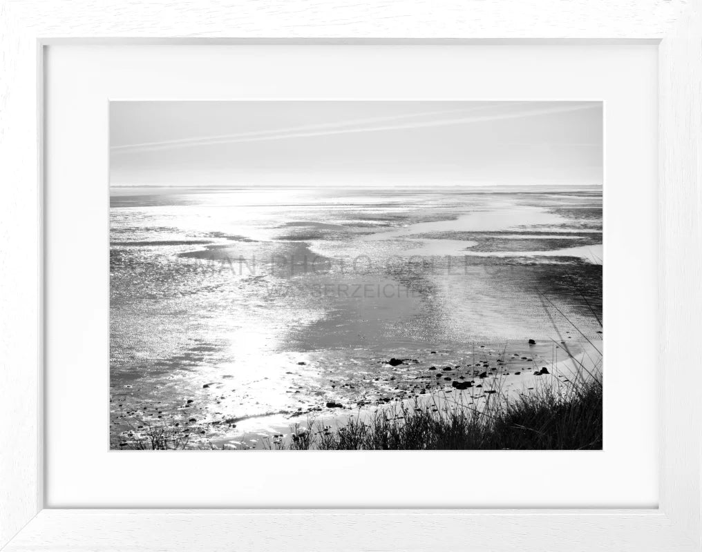 Poster Sylt ’Wattenmeer’ SY81 - Weiss 3cm / Motiv: